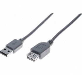 Rallonge co USB 2.0 type A M/F 1 m grise