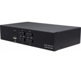 Switch KVM DP/USB/Audio 4 ports avec cbles