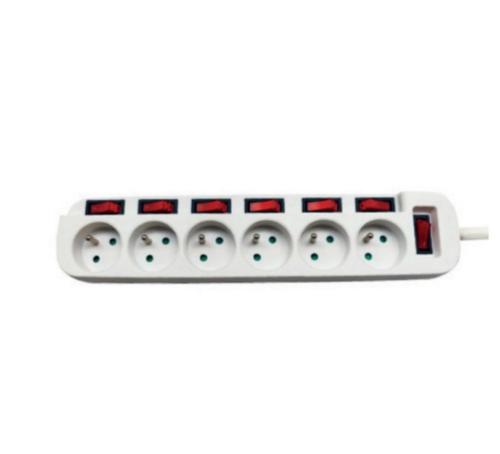 Multiprise 6 prises avec interrupteurs individuels 1,5 m