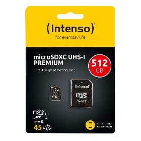 afficher l'article Carte MicroSDXC UHS-I Premium Class 10 Intenso 512Go