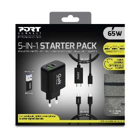Pack 4 en 1 chargeur GaN USB-C USB-A 65W Port Design