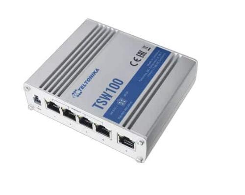 Switch industriel 5 ports giga 4 PoE 120W Teltonika