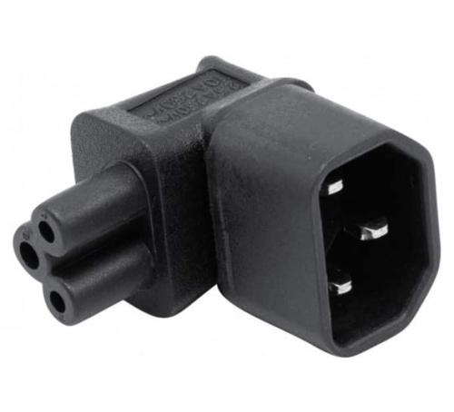 Adaptateur secteur IEC C14 / IEC C5 coudé