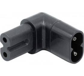 Adaptateur secteur IEC C8 / IEC C7 coudé