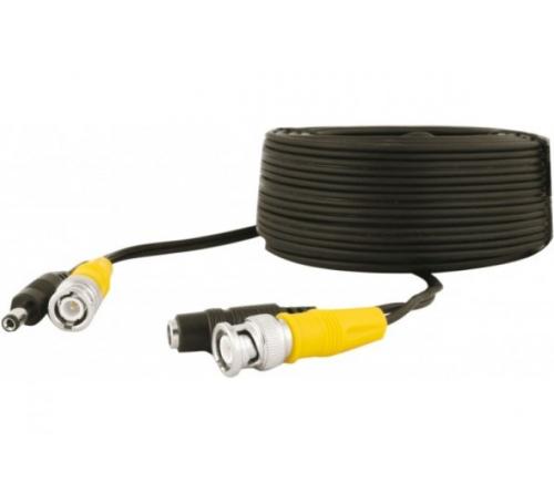 Cordon vidéo BNC coaxial + alimentation 20 m