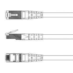 Cordon cat.6 F/UTP 1 m LSOH RJ45/RJ45 gris