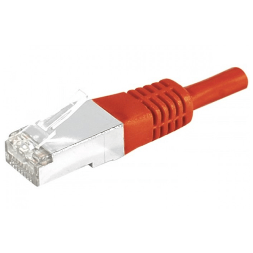 Câble RJ45 rouge 25 M catégorie 6a S/FTP cuivre