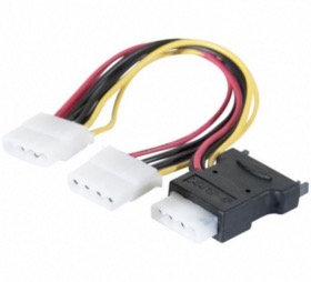 Adaptateur alimentation SATA vers 3 Molex