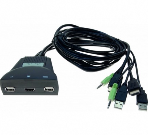 Switch KVM câblé HDMI 4K/USB/Audio 2 ports