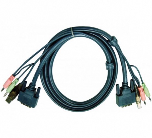 Cordon KVM DVI USB Audio Dual Link 1,8 m ATEN 2L-7D02UD