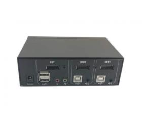 Switch KVM DP/USB/Audio 2 ports avec câbles