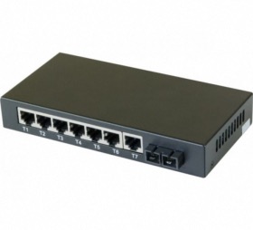 Switch 7 ports RJ45 10/100 convertisseur fibre SC 100FX