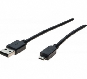 Cordon USB 2.0 type A / micro USB 1 m noir