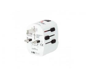 Adaptateur secteur tripolaire Europe vers multi pays USB