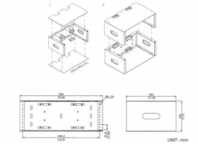 Coffret 4U ouvert profondeur 120 mm