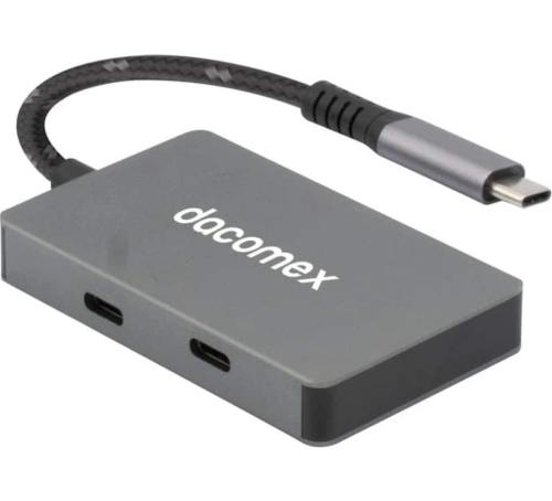 Hub USB 3.2 type C vers 2 ports USB-A 1 USB-C 1USB-C 60W
