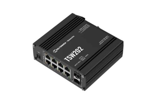 Switch industriel 8 ports PoE+ 2 SFP Teltonika TSW202