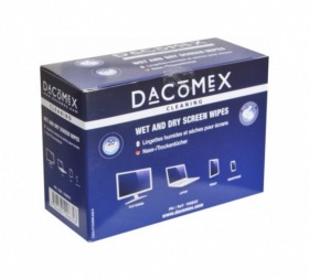 Duo de lingettes humides/sèches pour écrans fragiles Dacomex