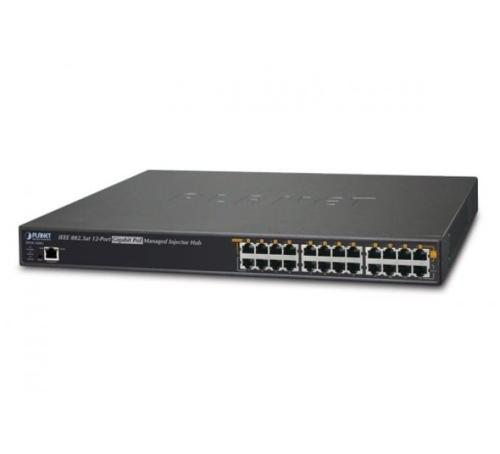 Injecteur PoE+ 12 ports 360W PLANET HPOE-1200G