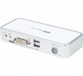 Switch KVM DVI/USB + Audio 2 ports avec câbles