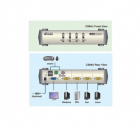 Switch KVM ATEN CS84U VGA/USB+PS2 4 ports combo