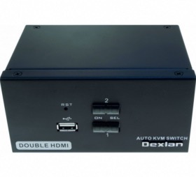 Switch KVM HDMI/USB/Audio 2 ports 4K double écran