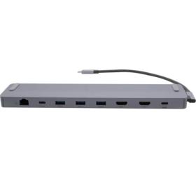 Station d'accueil USB-C 11 ports double affichage HDMI