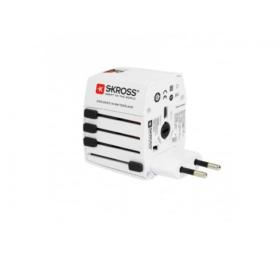 Adaptateur secteur bipolaire multi pays avec chargeur USB