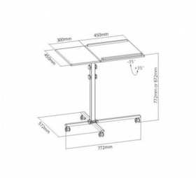 Table roulante 2 tablettes pour vidéoprojecteur