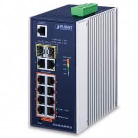 afficher l'article Switch industriel 8 ports PoE+ 2 SFP Planet IGS-4215-8P2T2S