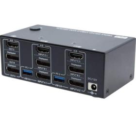 Switch KVM 2 ports triple écran HDMI DP USB