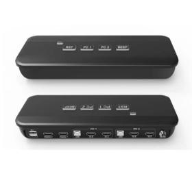 Switch KVM HDMI 4K USB 2 ports double cran avec cbles