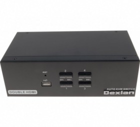 Switch KVM HDMI/USB/Audio 4 ports 4K double écran