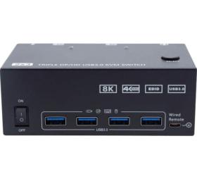 Switch KVM 2 ports triple écran HDMI DP USB