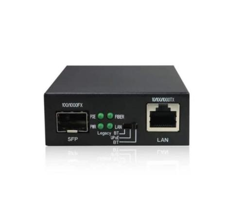 Convertisseur RJ45 gigabit PoE++ 60W fibre SFP