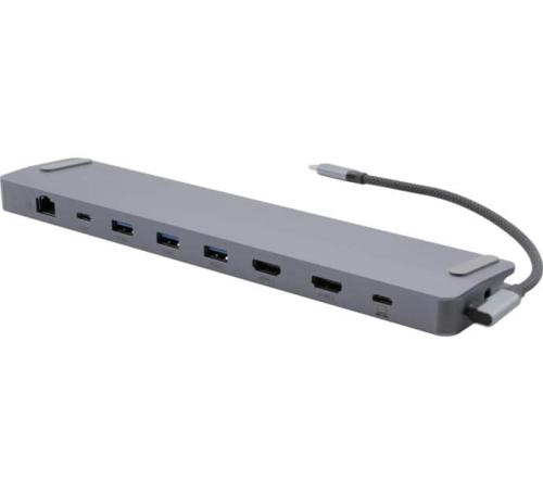 Station d'accueil USB-C 11 ports double affichage HDMI
