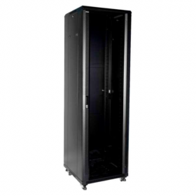 Baie rseau 42U L600 x P600 noire porte en verre