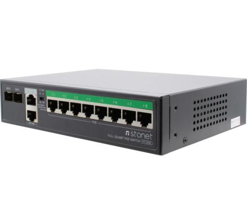 Switch 10 ports giga 8 PoE 120W 2SFP STONET P112GS