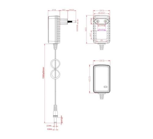 Alimentation secteur 12 V 2 A Jack 5,5 x 2,1 mm