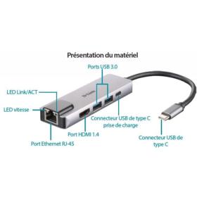 Hub USB-C 5 en 1 D-Link DUB-M520