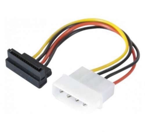 Adaptateur alimentation Molex vers SATA coudé 15 cm