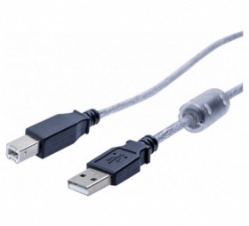 afficher l'article Cordon USB 2.0 transparent or + ferrite 3 m
