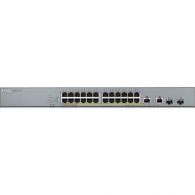 afficher l'article Switch 24 ports giga PoE 375W 2 SFP Zyxel GS1350-26HP