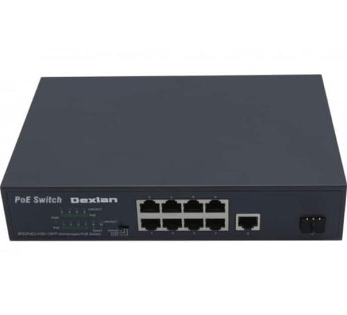 Switch 8 ports 10/100 PoE+ 120W 1 combo RJ45 / SFP