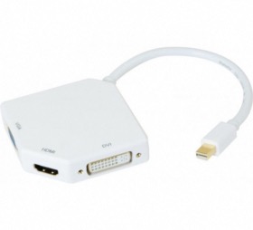 Convertisseur Mini DisplayPort 1.1 vers HDMI, DVI et VGA