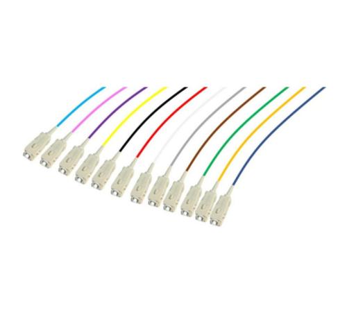 Lot de pigtails OM2 SC/UPC simplex 12 couleurs 2 m