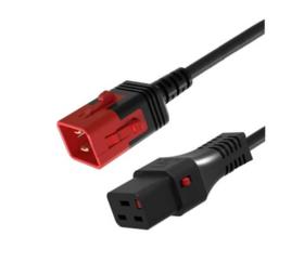 Rallonge secteur C20 C19 double verrouillage 1 m noire