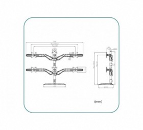 Support à poser 6 écrans de 15 à 24 pouces Aavara DS600