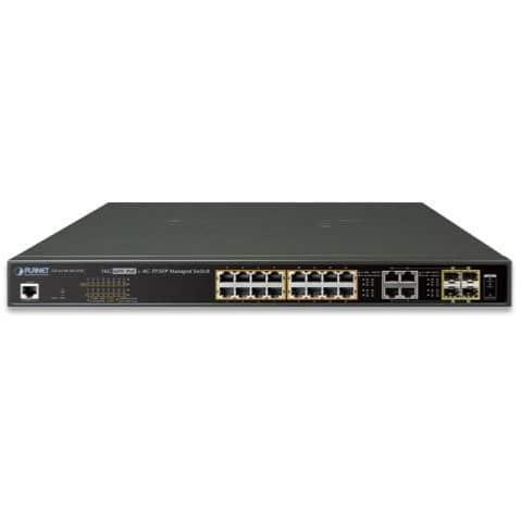 Switch 16 ports Gigabit UPoE 4 SFP Planet GS-4210-16UP4C