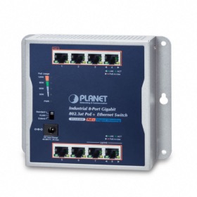 Switch industriel mural 8 ports Giga PoE+ Planet WGS-818HP